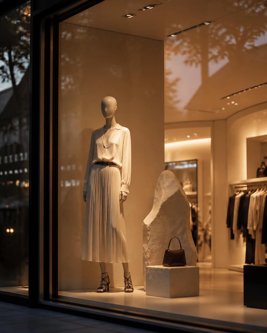Vitrine de uma loja — o resultado pronto que o feed mostra
